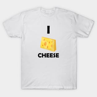 Funny design saying I Cheese, Gourmet Delight Corner, Cute & Flavorful Cheese, Cheese Lover's T-Shirt